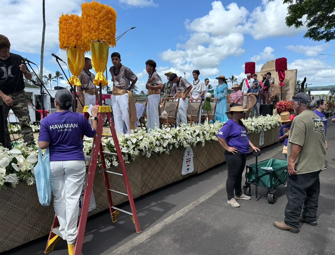Merrie Monarch float preparations in Hilo