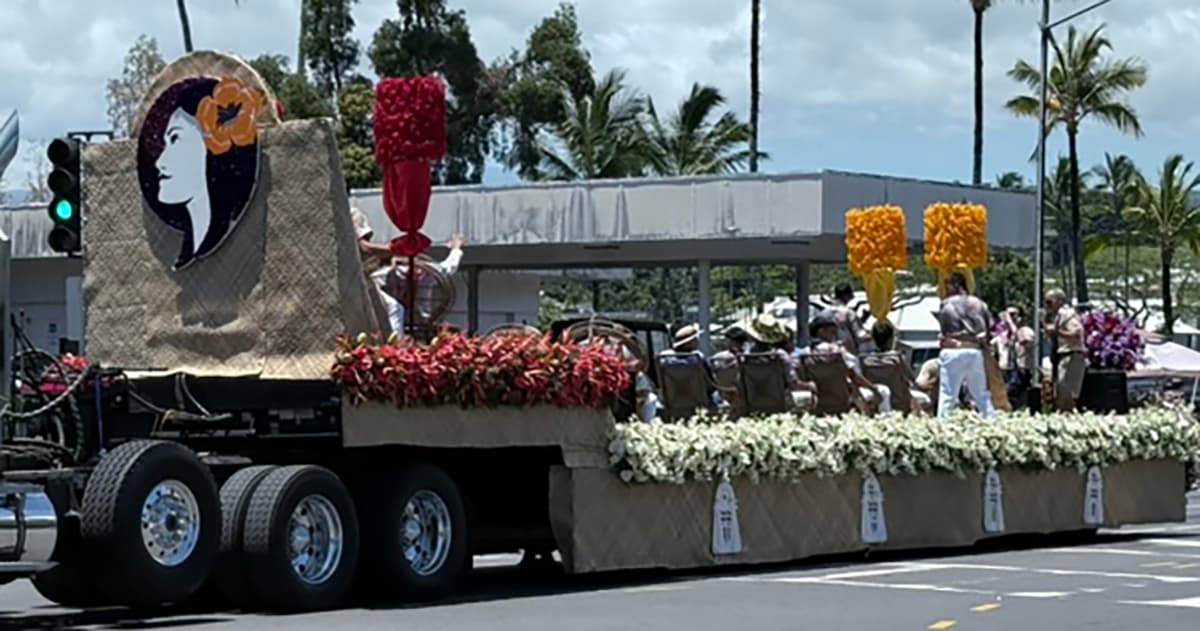 Hawaiian Airlines float in Merrie Monarch parade
